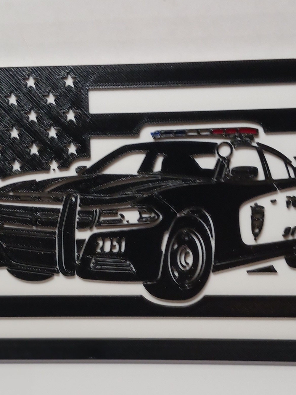 Black Police Car Wall Art - Home Wall Decor